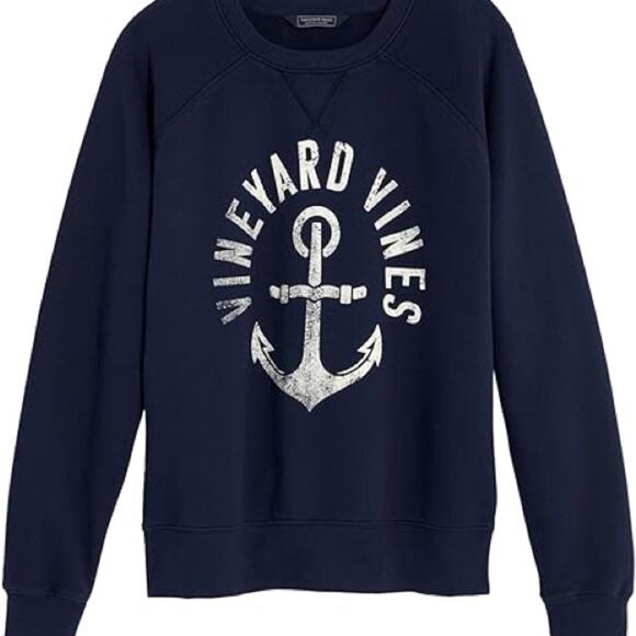 Vineyard Vines Navy Anchor Sweatshirt (Small) - Picture 1 of 5